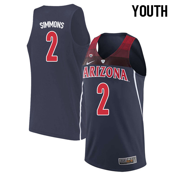 2018 Youth #2 Kobi Simmons Arizona Wildcats College Basketball Jerseys Sale-Navy